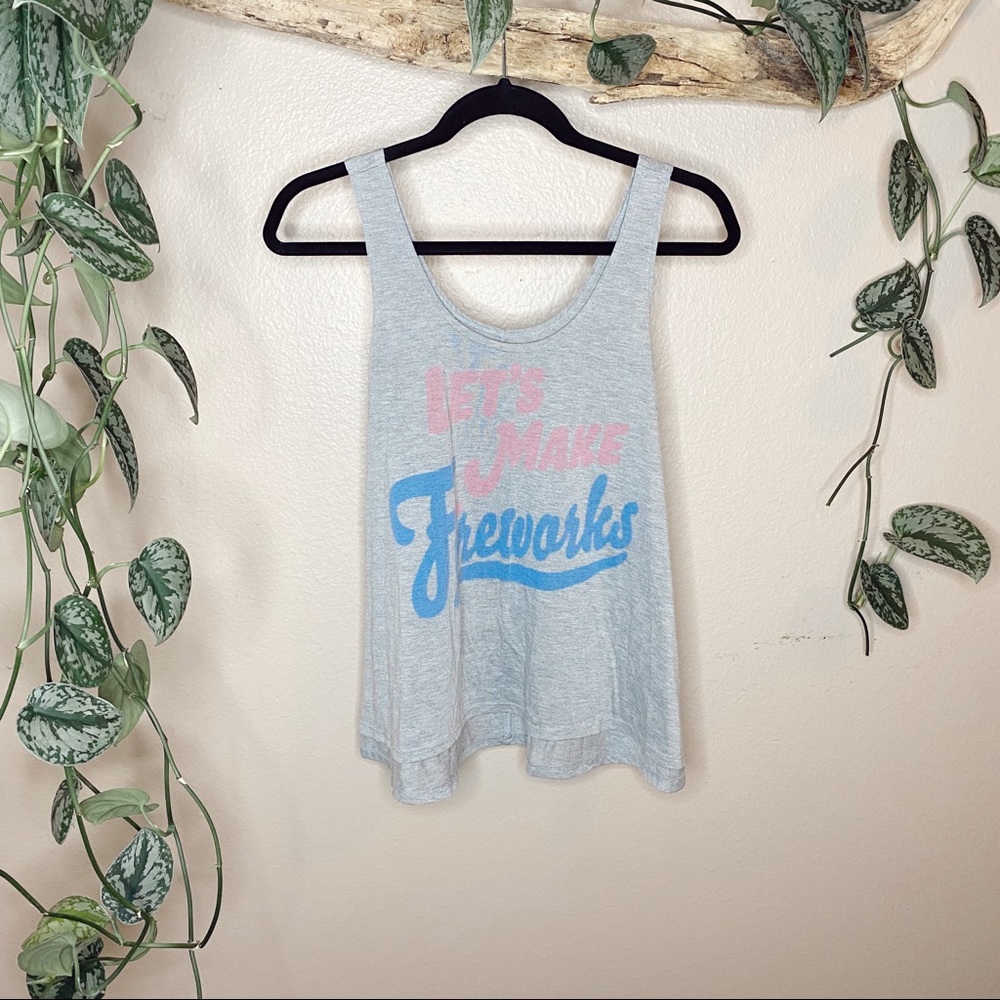 Let's Make Fireworks 4th of July Tank Top High Low